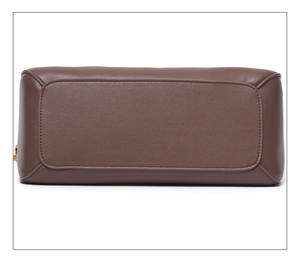 Women's Flip-on Genuine Leather Satchel Bag Luxury Twist <b>Lock</b> Designer Shoulder Bag with a Chain Decoration Charm Ready to Ship - Product Image 5