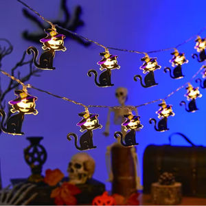 Guirnalda de Luces LED de Alta Calidad para Decoración de Halloween, Diseño de Calabaza, Fantasma, Murciélago y Araña, Luz Cálida - Product Image 5