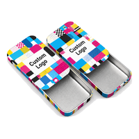 Boîte en métal rectangulaire personnalisée avec logo imprimé CMYK, emballage personnalisé avec gaufrage, petite boîte en métal avec couvercles