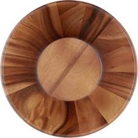 Ensemble de bols de service rustiques en bois d'acacia poli pour salades et pâtes, grandes fourchettes incluses, faciles à nettoyer, idéal pour les repas et les cadeaux.