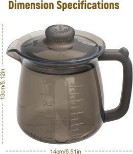 Pichet chauffe-lait en silicone pour <span class=keywords><strong>micro</strong></span>-ondes, carafe incassable avec couvercle, bec verseur en V, tasse doseuse pour un versement facile - Product Image 2