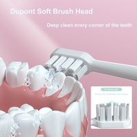 Brosse à dents électrique sonique rechargeable pour adultes, personnalisable, soins d'hygiène buccale, étanche IPX7, poils doux