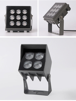Focos de inundación LED de aluminio fundido a presión IP65 impermeables para exteriores, focos blancos cuadrados para iluminación de inundación de paisaje de jardín