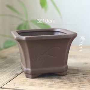 Poterie noire sable violet pot de fleurs en céramique pot de fleur succulente en gros créatif simple pot de bureau bonsaï pot de fleur - Product Image 4