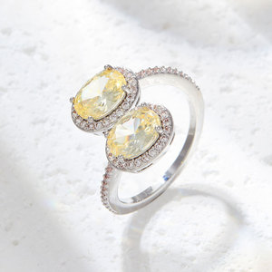 Oval Micro Pave Zircon Open <b>Ring</b> <b>Adjustable</b> Index Finger Fashion Jewelry Party <b>Ring</b> - Product Image 4