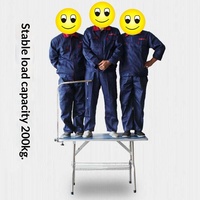 Table de toilettage pour animaux de compagnie en acier inoxydable, pliable, hauteur réglable, pour la coupe de poils de chien, le séchage par soufflage, utilisation à domicile