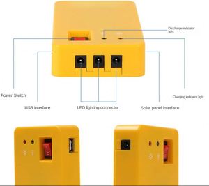 Kit de Sistema de Paneles Solares para Jardín con 3 Bombillas LED, Luz de Emergencia con Clasificación IP65 e Iluminación Solar USB - Product Image 3
