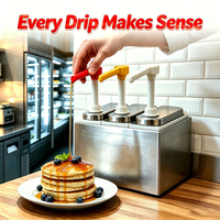 Pompe à sauce en plastique PP de qualité alimentaire, 1L, à quatre têtes, pour restaurant, buffet, cuisine, pompe à condiments