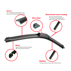 OEM LIJAY Factory Wholesale Soft for Coated Boneless Wiper Blade 22+22 Inches Natural Rubber Push Button for Audi A6L R8 - Product Image 4