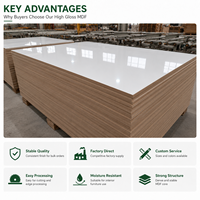Panneaux de bois MDF haute brillance 4x8 20GP pour expédition, revêtement UV PET, pour meubles, 2026