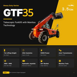 Chariot télescopique <span class=keywords><strong>Manitou</strong></span> 3,5T : élévation de 7 m, moteur Cummins, 4 roues motrices, <span class=keywords><strong>godet</strong></span> de 3 m³. - Product Image 3