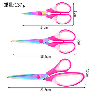 Ensemble de ciseaux à papier en acier inoxydable 5 7 8 pouces, manche rose plaqué titane, outils de découpe pour le bureau et l'artisanat - Product Image 1