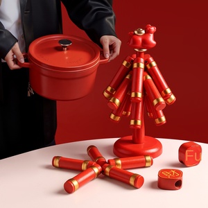 Mantel Individual Creativo con Forma de Petardo Chino <span class=keywords><strong>del</strong></span> Año <span class=keywords><strong>del</strong></span> Caballo, Aislante <span class=keywords><strong>del</strong></span> Calor, Decoración de <span class=keywords><strong>Cocina</strong></span>, Regalo Festivo de Año Nuevo - Product Image 4