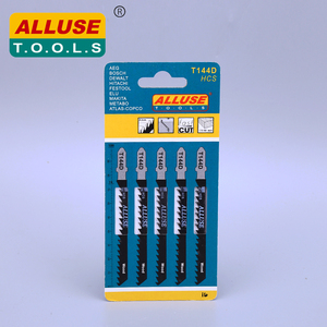 Alluse T144D Lot <span class=keywords><strong>de</strong></span> 5 lames <span class=keywords><strong>de</strong></span> scie sauteuse en acier rapide HCS 6TPI 75mm, dents affûtées, finition blanche, personnalisables OEM pour le bois et le plastique - Product Image 5