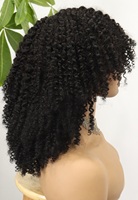 Perruque en cheveux humains bouclés et frisés FH avec frange, 14 pouces, style bob sans colle, vente en gros