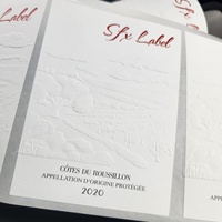 Etiqueta de Marca Privada para Vino, Vino Blanco, Cerveza, Whisky, Vodka, Champán, Impresa con UV, Papel Texturizado, Plástico, Etiqueta para Bebidas