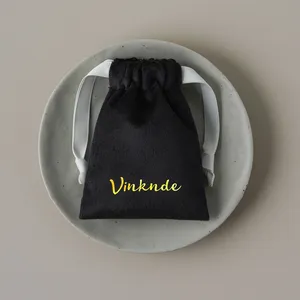 Lot de 50 pochettes à cordon en velours doux personnalisables avec logo, sacs en suède pour bijoux, mariage, anniversaire, cosmétiques, demoiselles d'honneur, bonbons - Product Image 4