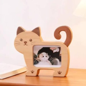 กรอบรูปแมวไม้ รูปทรงตามสั่ง ทำด้วยมือ สำหรับตั้งโต๊ะ แนวนอน - Product Image 3