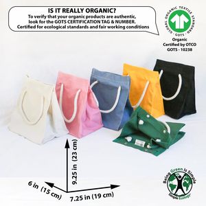 Sac à <span class=keywords><strong>lunch</strong></span> en toile écologique simple personnalisé, certifié GOTS, lavable, réutilisable, respectueux de l'environnement - Product Image 2