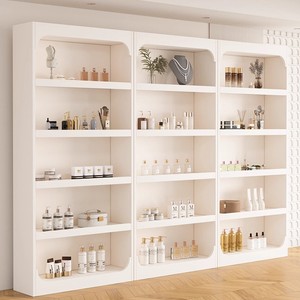 Étagère de présentation en bois blanc pour magasin de détail, cosmétiques, bijoux, salon de beauté - Product Image 1