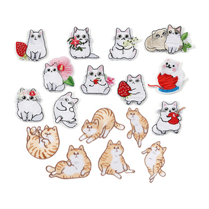 Vendita calda tema paradiso animale simpatico cartone animato ferro su ricamo gatto patch per la borsa dei vestiti - Product Image 1