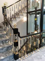 MEIXI Nouveau Design Luxe Léger en Alliage d'Aluminium, Main Courante d'Escalier DIY Courbe Rotative, Résistante à la Rouille, Style Chinois pour Maison et Villa