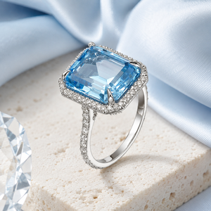 Anello di proposta scintillante a forma quadrata per donna, elegante gioiello da dito alla moda - Product Image 3