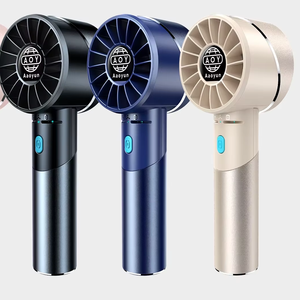 Ventilateur de poche portable d'été, mini, trois vitesses, rechargeable, 1200 mAh, USB, électrique, faible bruit, pour extérieur, voiture, table, version anglaise - Product Image 4