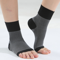 Chaussettes de compression unisexes en nylon avec bout semi-ouvert, soutien de la cheville, protection sportive
