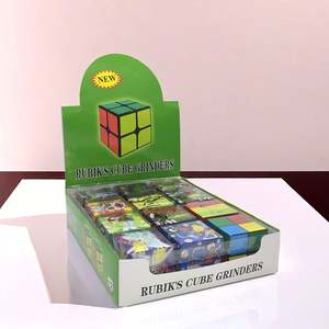 Nouveau moulin à herbes en plastique de forme cubique tendance 2024, moulin à herbes à fumer de 50 mm - Product Image 5