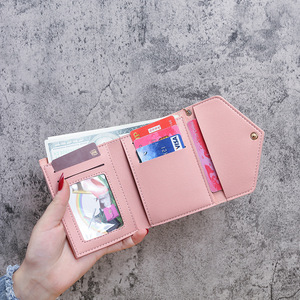 Portefeuille en cuir PU avec logo personnalisé, petit sac à main, porte-carte d'identité, porte-monnaie, portefeuille pliable pour femmes, porte-cartes pour femmes - Product Image 2