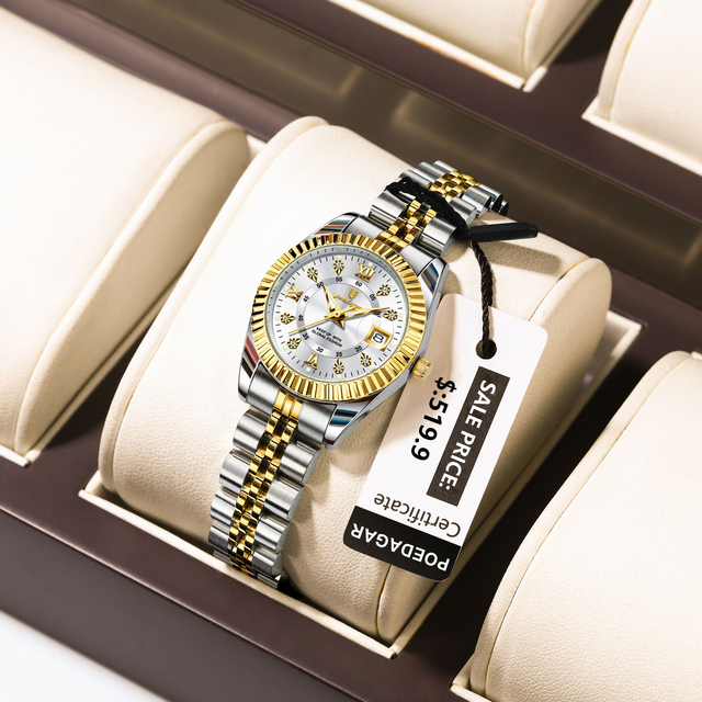 Poedagar 780 Luxury Elegant Watches for Women Waterproof Luminous Date Ladies Watch Stainless Steel Quartz Women Watch