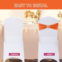 Nœuds de chaise en Spandex, bande extensible pour housse de chaise avec boucle coulissante, attaches universelles élastiques pour mariage et banquet