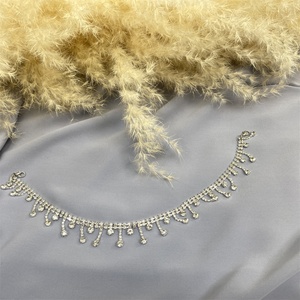 2006+6595# Ramadan 2 Pieces Abaya <b>Set</b> Diamond Cuff Abaya and Sleeveless Inner Dress With Belt Match One Silver Diamond Chain - Product Image 3