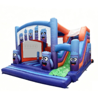 Combo gonflable commercial Lilytoys sur le thème des monstres avec toboggan, structure gonflable en PVC de 0,55 mm pour location événementielle