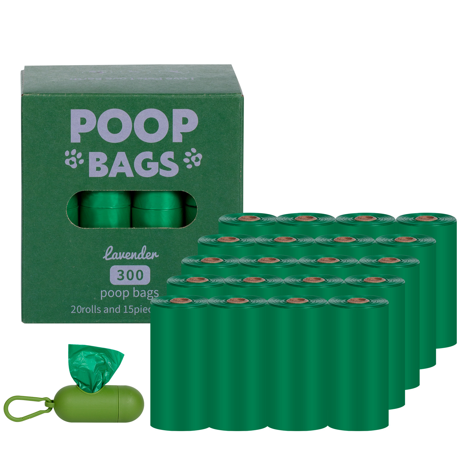 green 20 Rolls with Dispenser