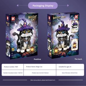 Wholesale OEM Creative Magic <b>Cat</b> Building Blocks 1128 Pieces Hand-Made Plastic Model Educational <b>Halloween</b> Collectible Figurine - Product Image 4