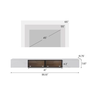 AJUNION Support <span class=keywords><strong>TV</strong></span> mural flottant moderne Mobilier de salon de luxe Support <span class=keywords><strong>TV</strong></span> en pierre Unité <span class=keywords><strong>TV</strong></span> Armoire avec 4 tiroirs - Product Image 5