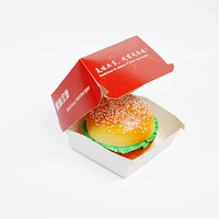Boîte d'emballage pour hamburger en papier kraft jetable écologique avec logo personnalisé, pliable, avec laminage mat et bronzage