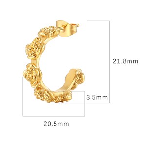 Topaz đồ trang sức 2025 mùa hè ánh sáng sang trọng vàng/bạc/ROSE Earrings - Product Image 2