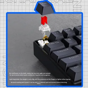 Nuevo <span class=keywords><strong>Teclado</strong></span> Mecánico con Cable de 61 <span class=keywords><strong>Teclas</strong></span>, Eje Rojo, USB-C, Retroiluminado, Resistente a Derrames, Accesorios <span class=keywords><strong>para</strong></span> Juegos de Escritorio - Product Image 4