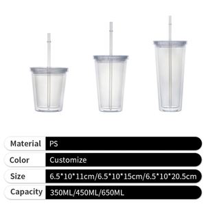 Vaso de Agua Transparente Personalizado, Vaso de Viaje Portátil Aislado de Plástico, Vaso de Agua Elegante y Minimalista para el Verano - Product Image 5