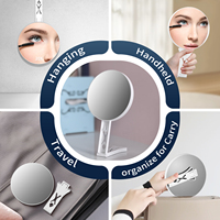 Espejo de Maquillaje Cosmético con Aumento LED de Marca Propia MoonlitGlow, 5X/40X, Montado en Pared, Doble Cara, Bajo MOQ, Listo para Venta Minorista, Personalizable