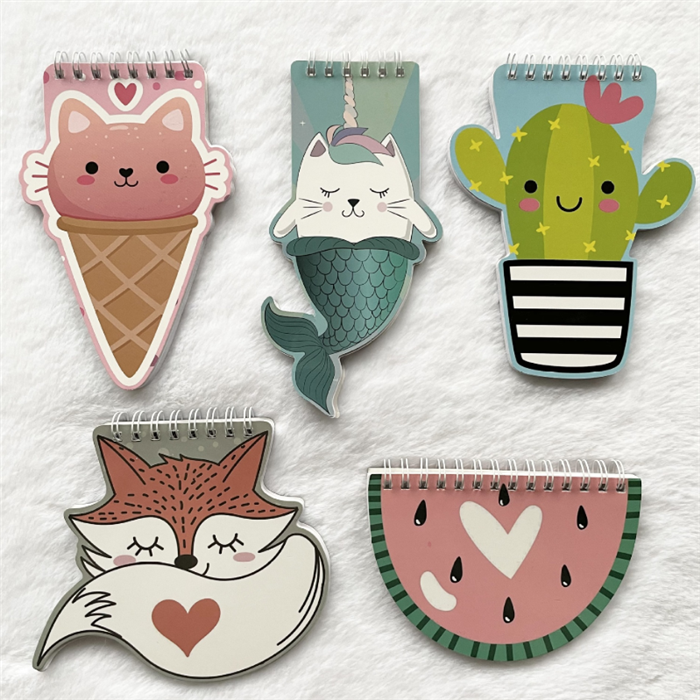 Симпатичный блокнот неправильной формы с изображением лисы кактуса кота спирали пользовательский блокнот