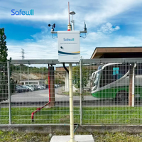 Système de surveillance de la qualité de l'air Safewill ES80A-A6, station de surveillance de la qualité de l'air atmosphérique (poussière/O3/NO2/SO2/CO) avec accès cloud