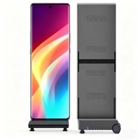 Écran LED pliable intérieur HD GOB P2.5, panneau publicitaire numérique portable, mur vidéo pour magasin commercial