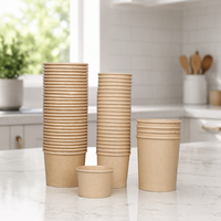 Bols alimentaires personnalisés en papier kraft avec couvercles en PET/PP pour soupes, salades, nouilles et glaces à emporter