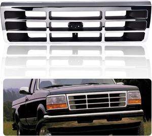 Parrilla Delantera Compatible con <span class=keywords><strong>Ford</strong></span> <span class=keywords><strong>F250</strong></span> F350 Platinum Chrome 1992-1997 con Emblema, Repuesto para Camioneta - Product Image 5