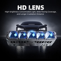 S500 Luz de rejilla de 5 lentes con LED azul, impermeable IP68, 108W, 5500K, 12V, nueva, para camiones todoterreno, luces auxiliares de trabajo y conducción con ventilador