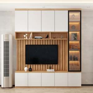 Living Room <b>TV</b> <b>Cabinet</b> <b>Wall</b> Unit Modern Luxury Design Wooden Stand <b>Wall</b> <b>Mounted</b> Storage Furniture - Product Image 4